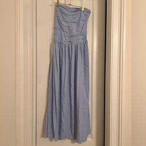 Light Blue Strapless Maxi Gown
